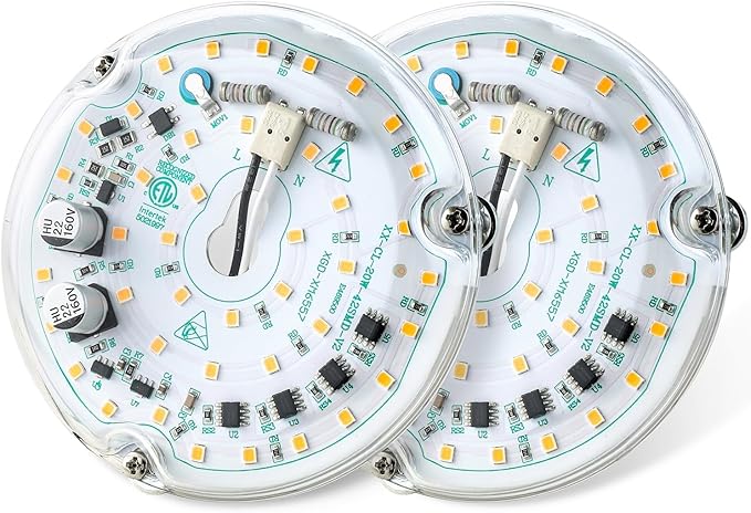 HAOLEDI 2 Pack 4'' 20W LED Ceiling Fan Light Retrofit Kit, Ceiling Light by HAOLEDI