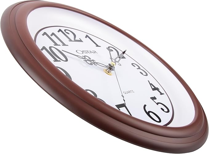 OSTAR Silent Rustic Wall Clock, Battery Operated, Vintage 12 Inch Round Clock - Image 3