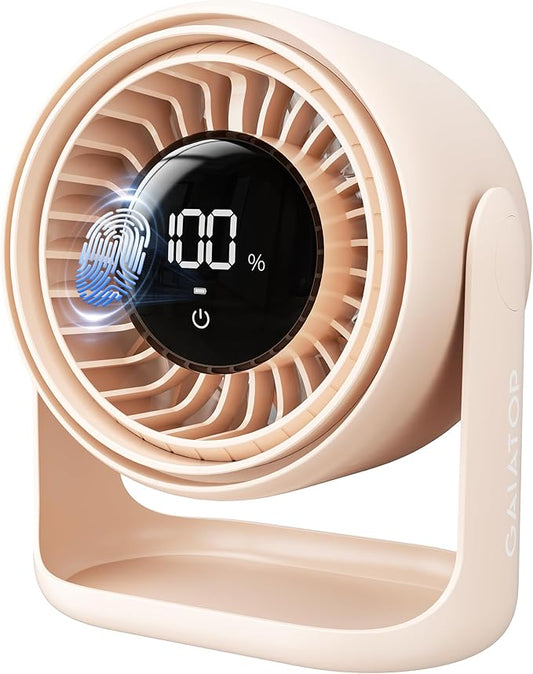 Gaiatop Desk Fan with Touch Control, 4000mAh Battery, 5 Speeds Ultra Quiet by GAIATOP