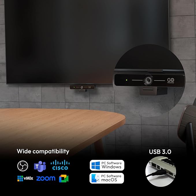GoPresence Smart 4K Compact Video Conference Camera – Ultra HD 120° Wide Lens - Image 2