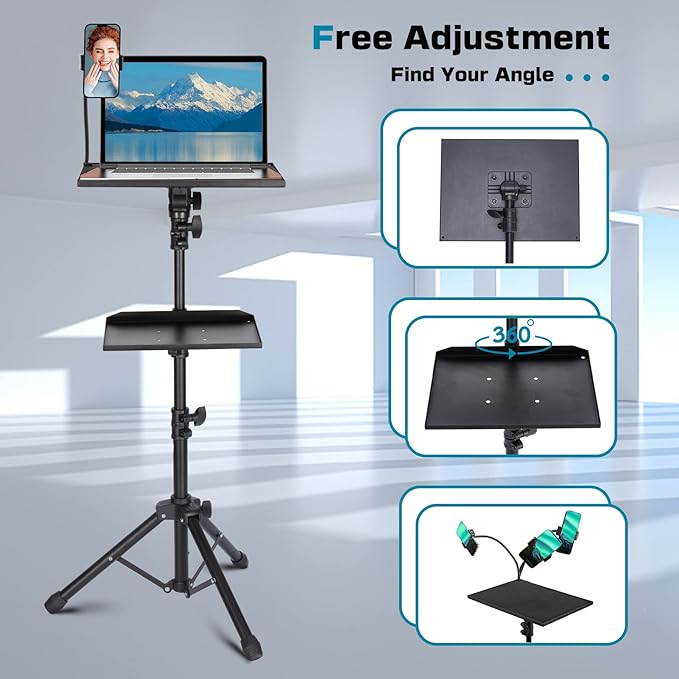Lusweimi Projector Tripod Stand, 50” Laptop Stand - Image 3