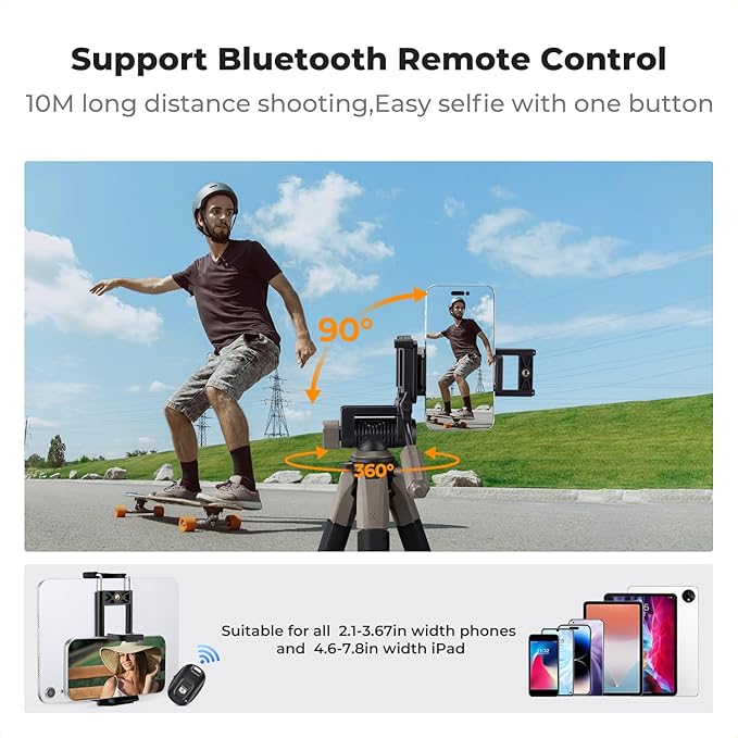 K&F CONCEPT Camera Tripod, Cellphone Clip - Image 8