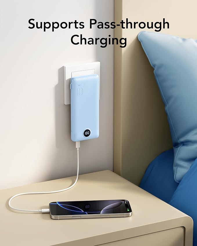 VRURC Portable Charger with Wall Plug and Cables, 10000mAh Power Bank with - Image 7