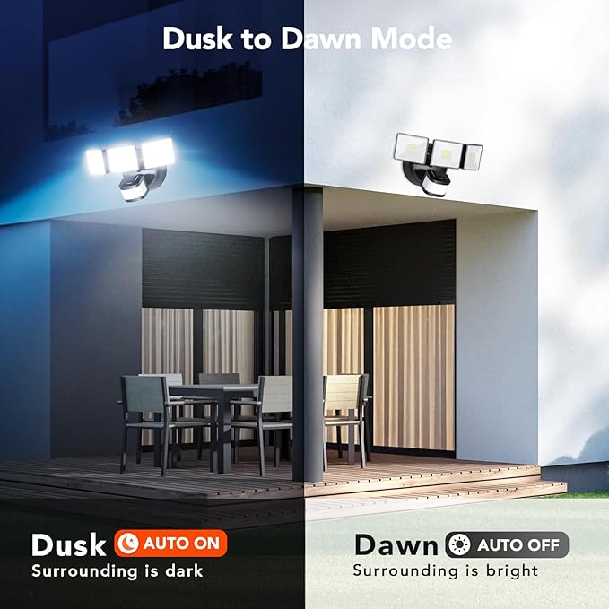 OREiN 2 Pack Motion Sensor Outdoor Flood Light, 30W 4500LM LED Security Light - Image 3