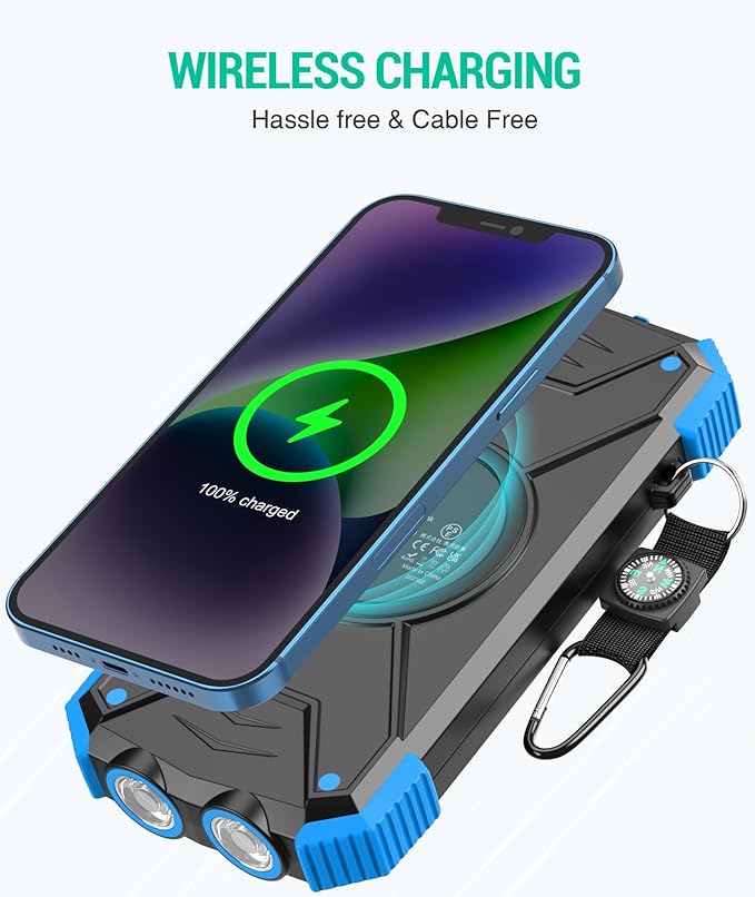BLAVOR Solar Power Bank 10, Portable Wireless Charger, 20W Fast Charging - Image 2