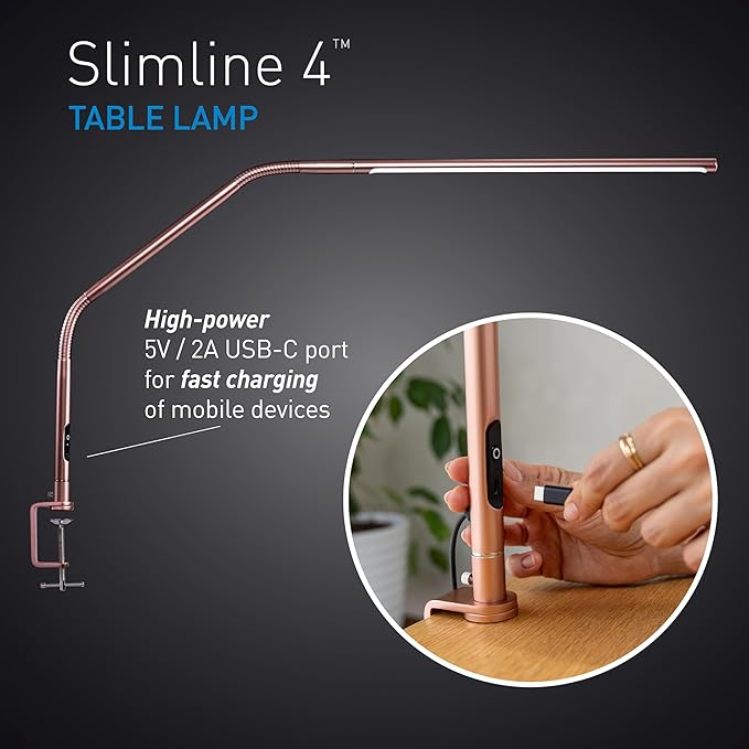 Daylight Slimline 4™ LED Table Lamp in Rose Gold - Image 2