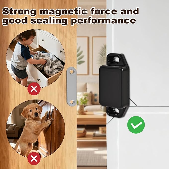 24 Pack Magnetic Push Latch, Heavy Duty Magnetic Touch Latch, - Image 3