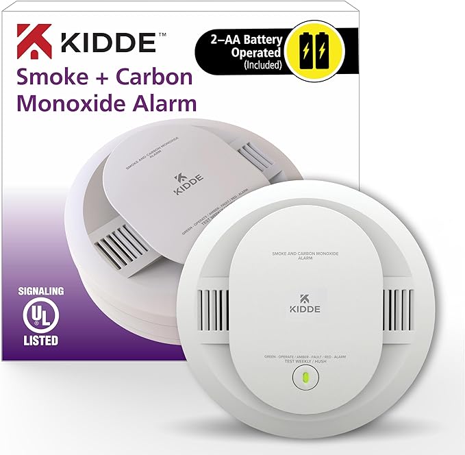 Kidde Smoke & Carbon Monoxide Detector, AA Battery Powered, LED Warning Light by Kidde
