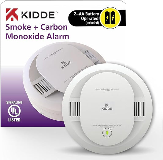 Kidde Smoke & Carbon Monoxide Detector, AA Battery Powered, LED Warning Light by Kidde