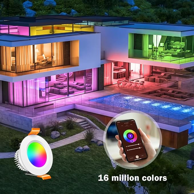 inShareplus 6 Pack 2 Inch Smart Recessed Lighting, WiFi LED Downlight 5W 120V - Image 6