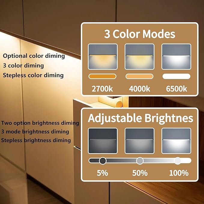 THLIFURE Black Plug in Under Cabinet Light bar - Image 4