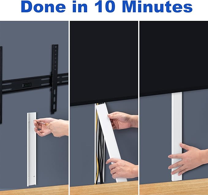 ZhiYo TV Cord Hider for Wall Mounted TV 34in, Large Cord Cover Wall, PVC Cable - Image 7