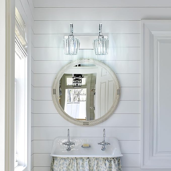 FDPBY Modern Bathroom Vanity Light, 2-Light Chrome Wall Sconce - Image 3