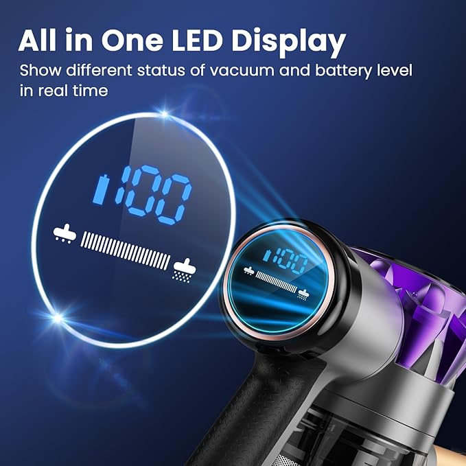 UML0 S3P Cordless Vacuum Cleaner, 45kPa Powerful Suction Vacuum Cleaners - Image 3