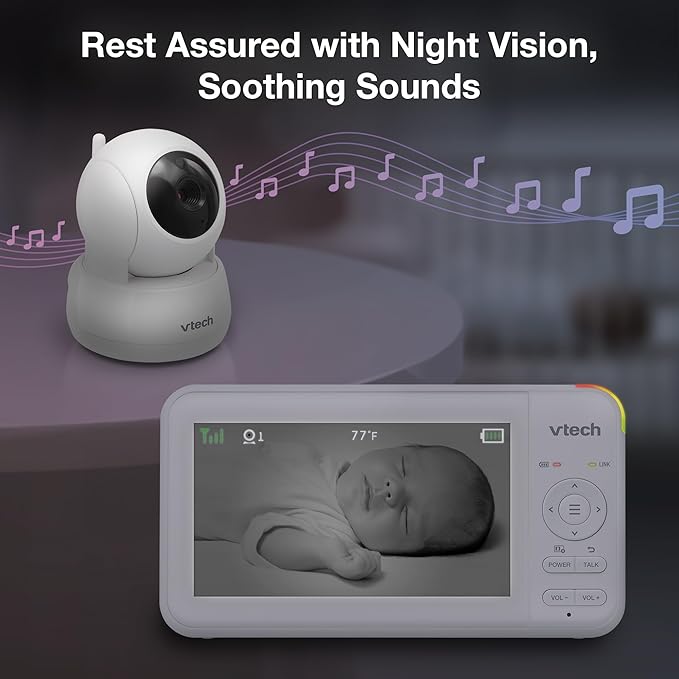 VTech Video Baby Monitor with 5" LCD Screen, Night Vision, 1000ft Range - Image 7