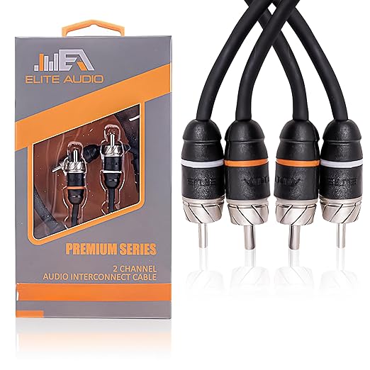 Elite Audio Premium Series 1.5ft. 2-Channel Car Audio RCA Short Cable – Double by EliteAudio