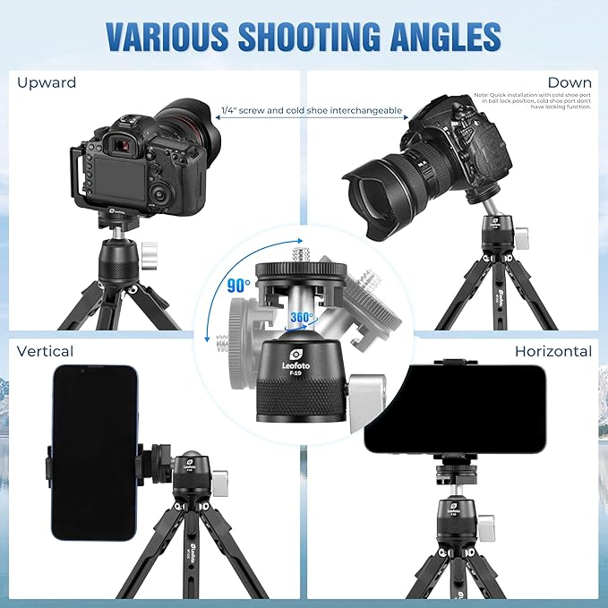 LEOFOTO 9.84" Aluminum Table Tripod - Image 5
