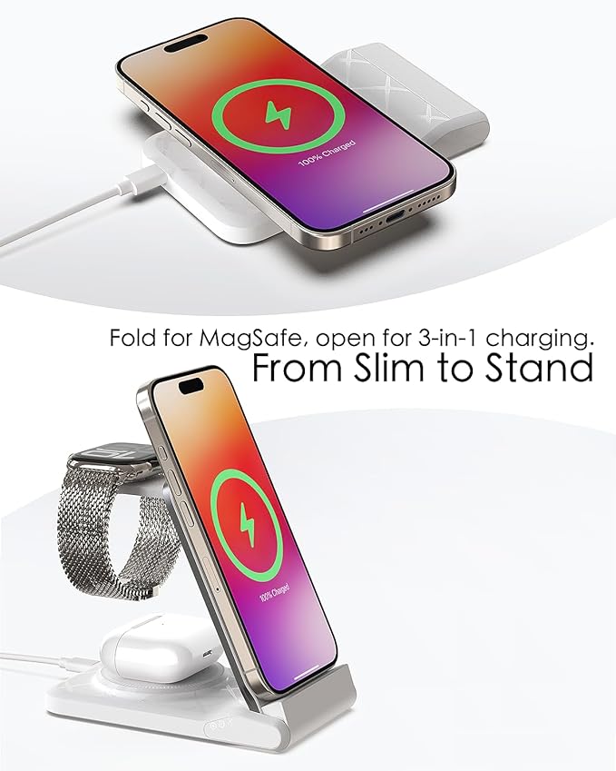 3 in 1 Charging Station for Multiple Devices, Travel Wireless Charging Station - Image 5