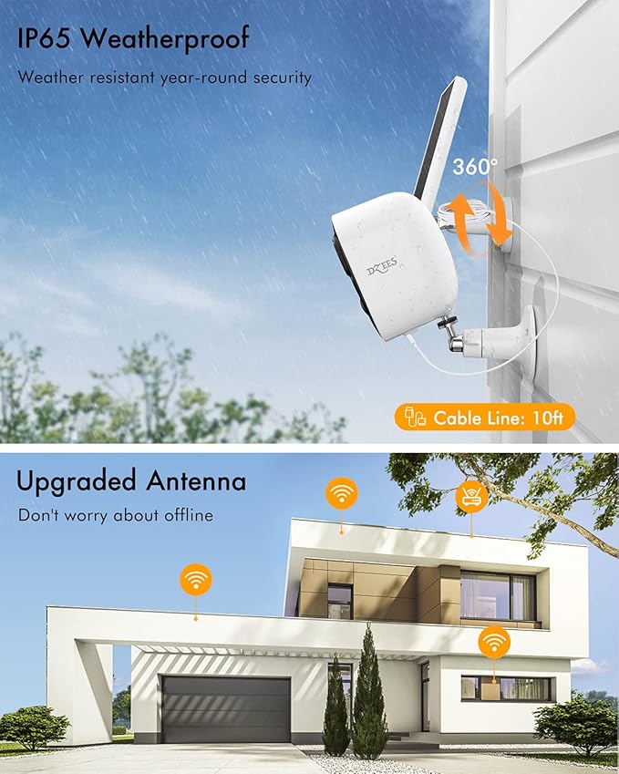 Dzees Solar Powered Security Cameras Wireless Outdoor WiFi, 2K Color Night - Image 4