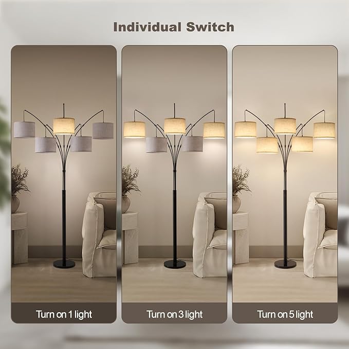 Fansdrick Floor Lamps for Living Room, 4000LM Super Bright Arc Floor Lamp - Image 4