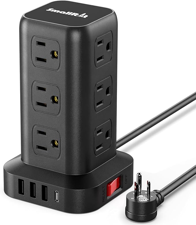 Extension Cord with Multiple Outlets, Surge Protector Power Strip Tower by SMALLRT