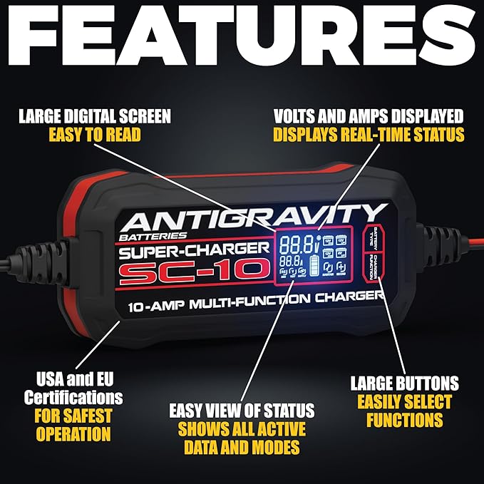 Antigravity SC-10 Super-Charger 10A Smart Battery Charger & Maintainer - Image 2