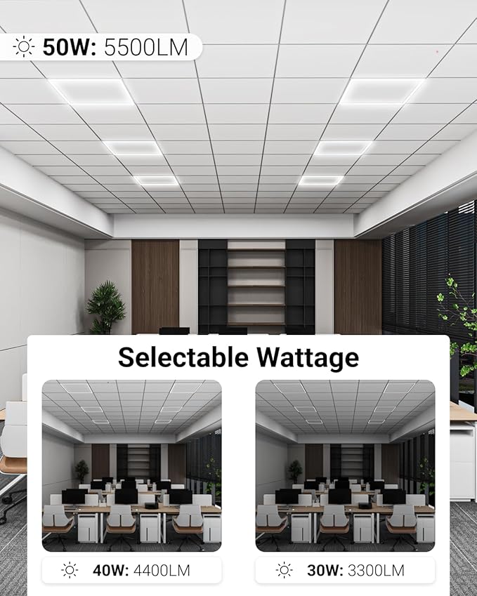 Sunco 20 Pack 2x2 Edge-Lit Frame LED Panel Lights, Drop Ceiling Flat Light - Image 7