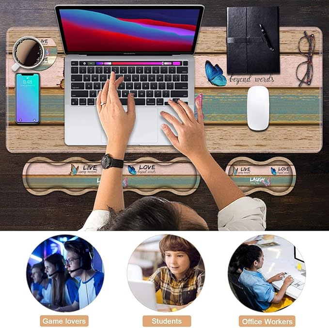 Ergonomic Keyboard Wrist Rest & Mouse Pad Wrist Rest Set, Large XXL Gaming Desk - Image 6