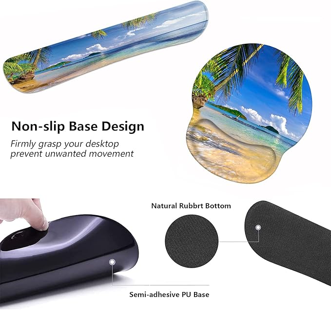 Keyboard Wrist Rest and Mouse Pad Wrist Support Set - Image 5