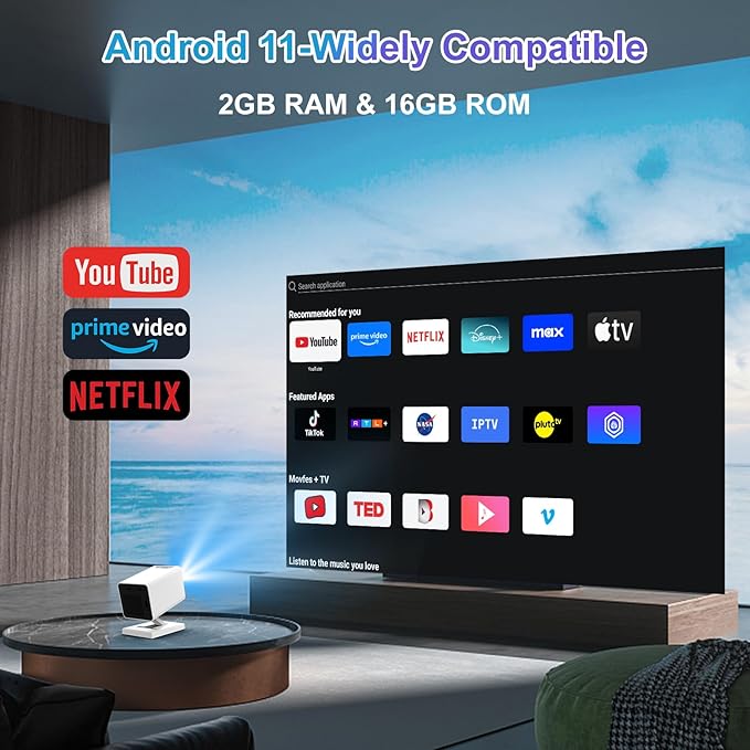 Mini Projector｜Portable Projector 1080P/4K Support｜Smart Projector - Image 2