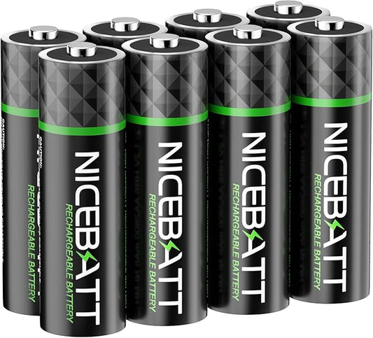 NICEBATT Rechargeable aa Batteries 2800mAh, Premium NiMH Double A Battery Low by Unknown