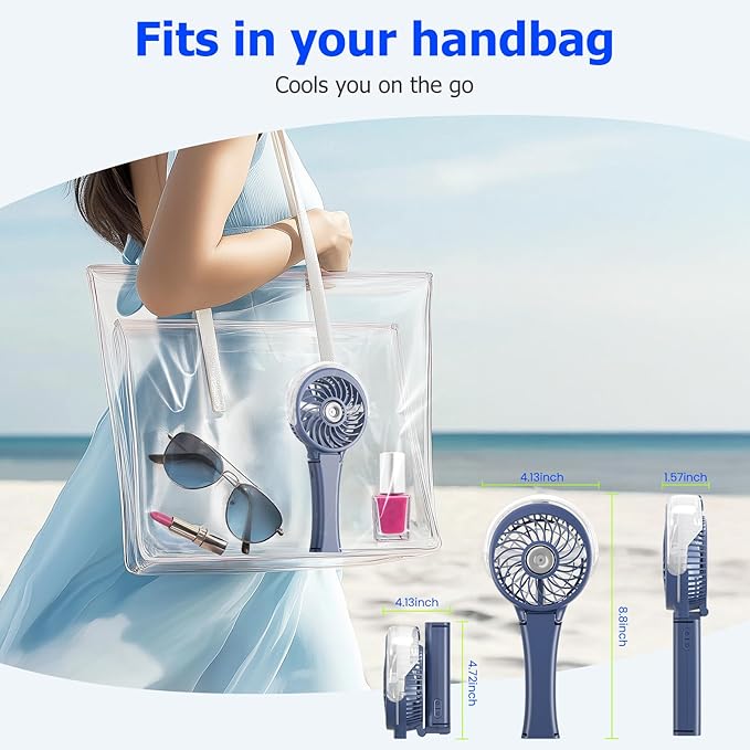 HandFan 2025 Upgraded Portable Misting Fan, Two Button Easy Operation, Handheld - Image 7
