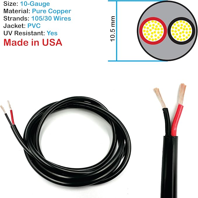 NATIONAL Wire & Cable – 10 AWG 2-Conductor Premium Copper Wire, 50 ft, Stranded - Image 2