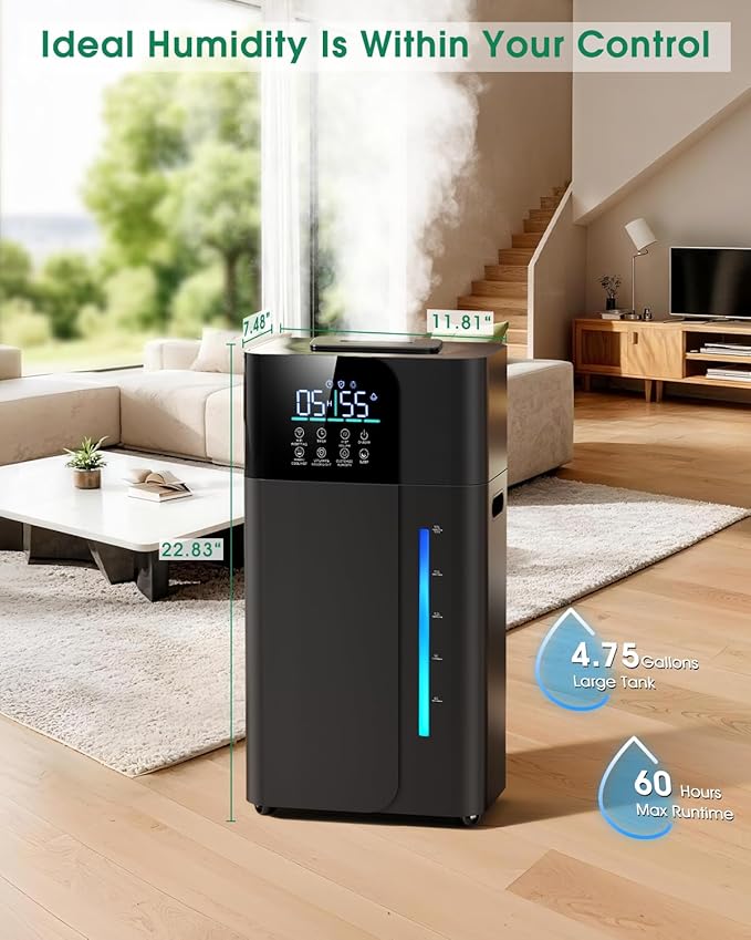 18L/4.7Gal Smart Humidifier Large Room, Warm & Cool Mist Humidifiers, 800mL/h - Image 5