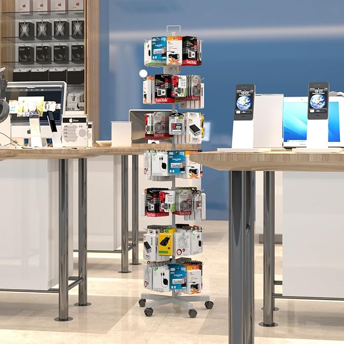 YEOOE Upgraded Retail Display Stand 7 Tier Spinning Display Stand, Movable Shop - Image 6