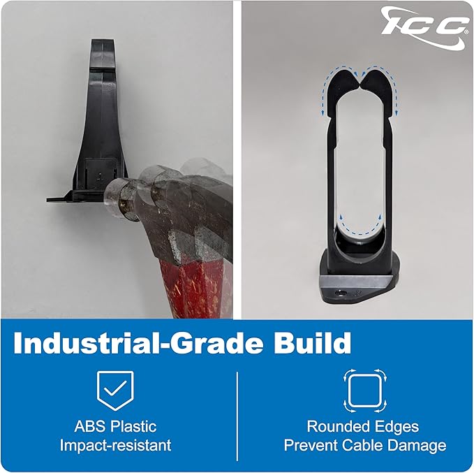 ICC 1.25” Plastic Cable Management Ring, Rack or Wall Mount - Image 3