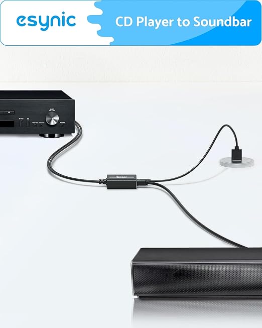 eSynic RCA to Optical Audio Converter-7ft Cable Long-Only from RCA to SPDIF - Image 6