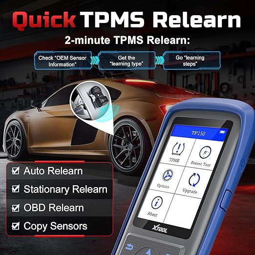 XTOOL TP150 TPMS Programming Tool, Universal TPMS Relearn/Reset/Activate Tool - Image 6