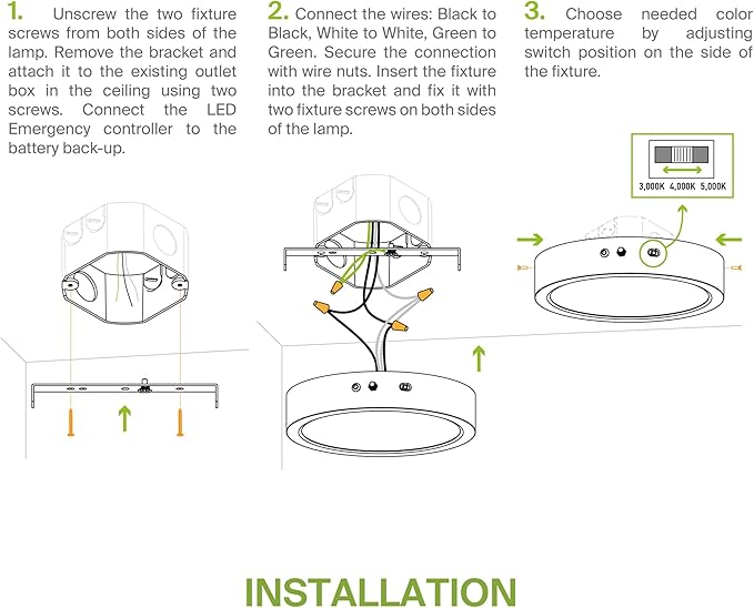 ASD LED 7" Round Flush Mount Ceiling Light Fixture, Low Profile Surface - Image 9