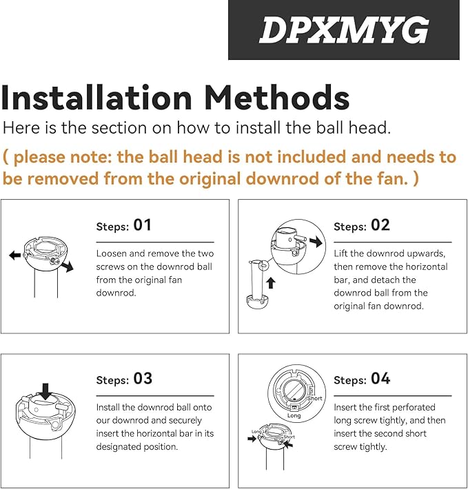 DPXMYG 12 inch Ceiling Fan Downrod - Image 7