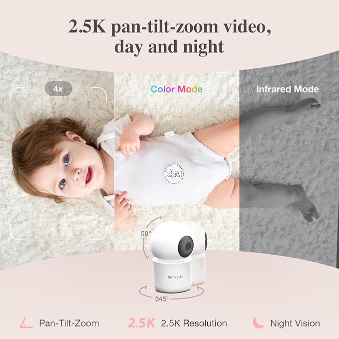 Sense-U AI 2.5K PTZ Baby Camera Monitor - Image 4