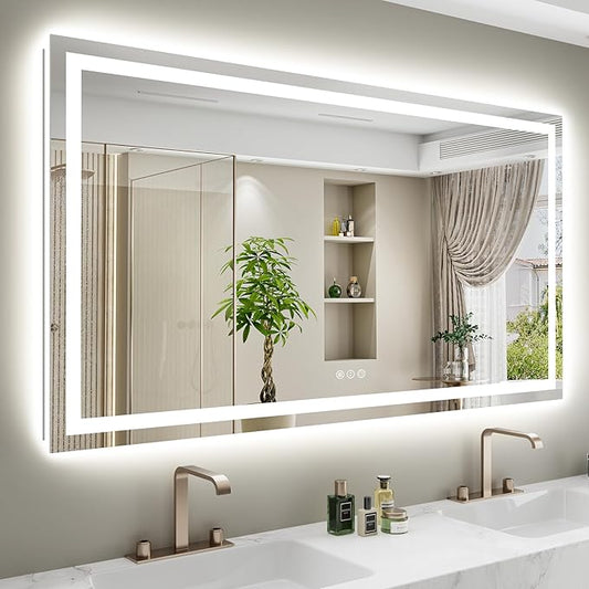 YEELAIT 60x38 Inch LED Bathroom Mirror by YEELAIT