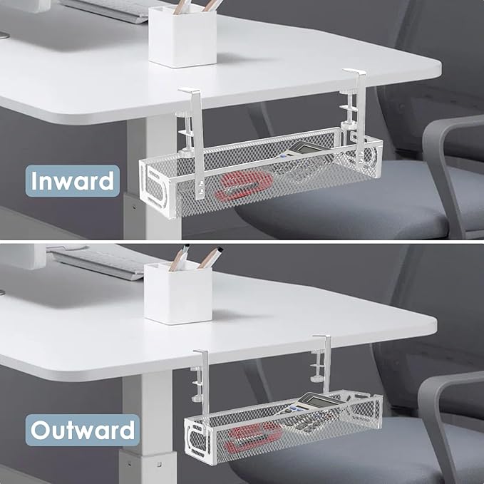 Cable Management, 2 Pack Cable Management Under Desk No Drill, Metal Cord - Image 7