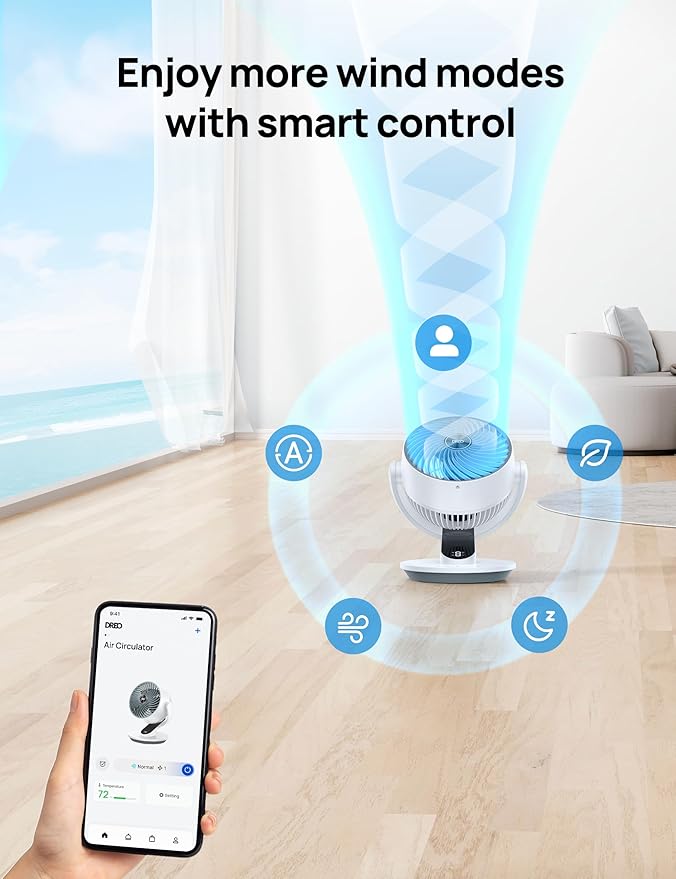 Dreo Smart Fan for Bedroom, 120° Vertical and 90° Oscillating Fan - Image 5