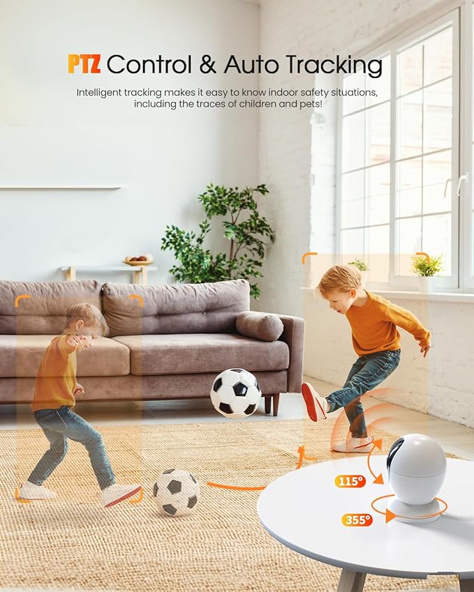 usogood 2.5K Indoor Camera for Home Security, 360°Pet Camera Indoor - Image 6