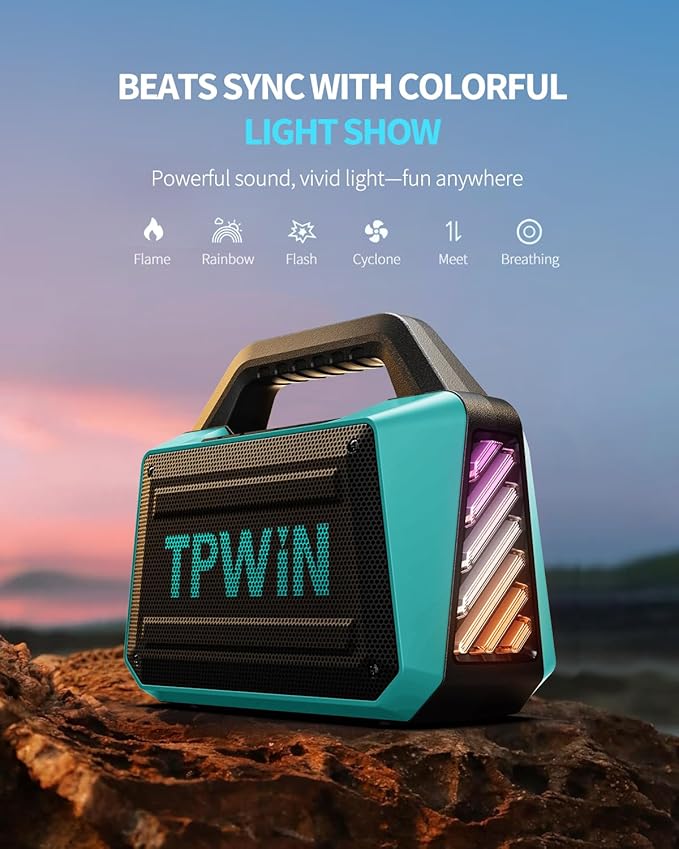 TPWIN Powerful 80W Outdoor Bluetooth Speaker: IPX6 Waterproof, 20H Playtime - Image 5