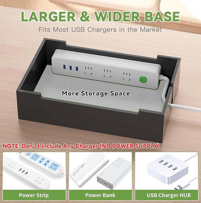 Pezin & Hulin Bamboo Charging Station, Electronic Devices Organizer - Image 5
