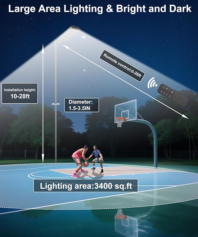 JAYNLT X-13000W Solar Street Lights Outdoor, Ultra-Large 6500K Commercial - Image 4