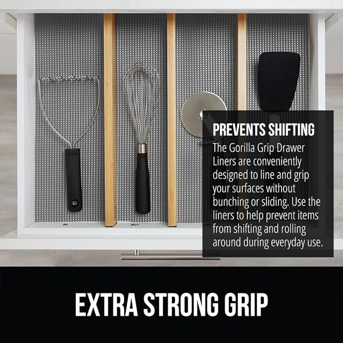 GORILLA GRIP powerGRIP Drawer Shelf and Cabinet Liner, Thick Strong Hold - Image 3