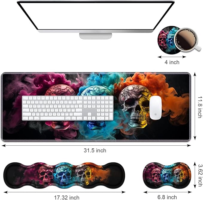 Ergonomic Keyboard Wrist Rest & Mouse Pad Wrist Rest Set, Large XXL Gaming Desk - Image 2